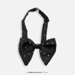 Black, Crimson Red & Lavender Micro-Polka Dot Men's Bow Tie BT-1093 - Image 2