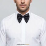 Black, Crimson Red & Lavender Micro-Polka Dot Men's Bow Tie BT-1093